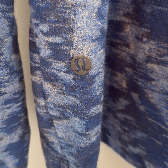 Lululemon Surge Warm 1/2 Zip Data Rush Mini Jacquard Chambray Mineral Blue - Picture 3 of 9